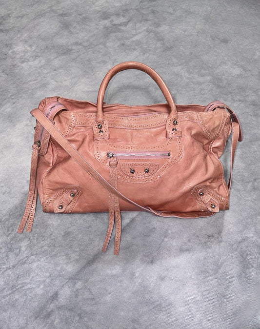 RARE Balenciaga City Bag Women`s Archive Y2K Avantgarde Pink Leather Medium Bag