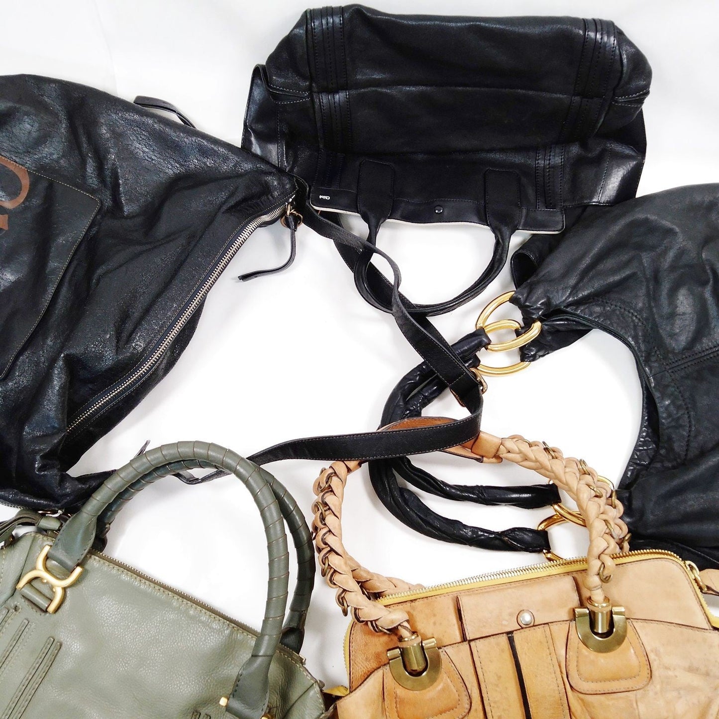 Miu Miu Chloe Hand Bag Shoulder Bag 5 set Black Leather 459369