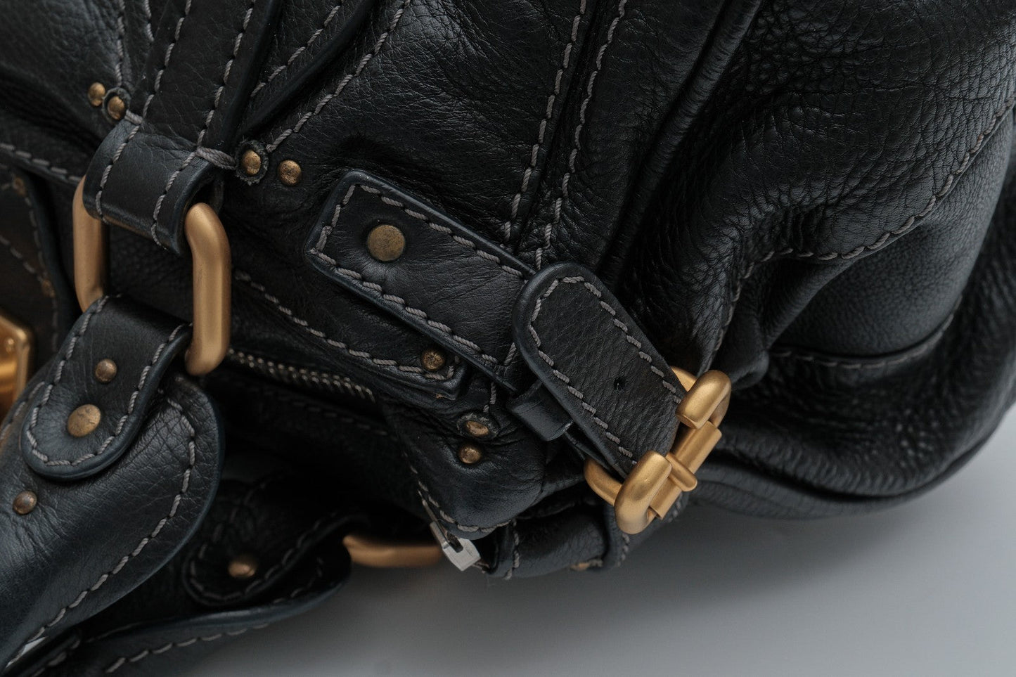 Chloe Paddington Hand Shoulder Bag Black Leather