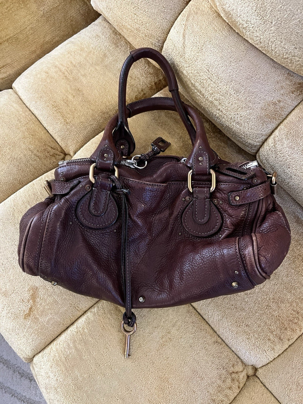 Chloe Paddington Leather Handbag Vintage Chocolate Brown