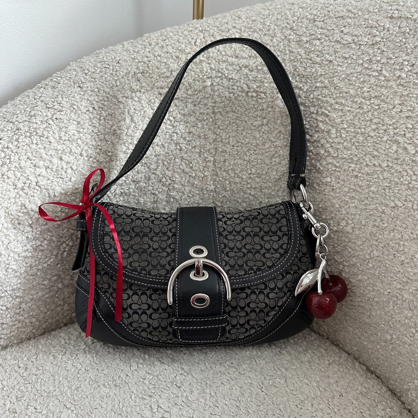 y2k coach black monogram mini soho bag