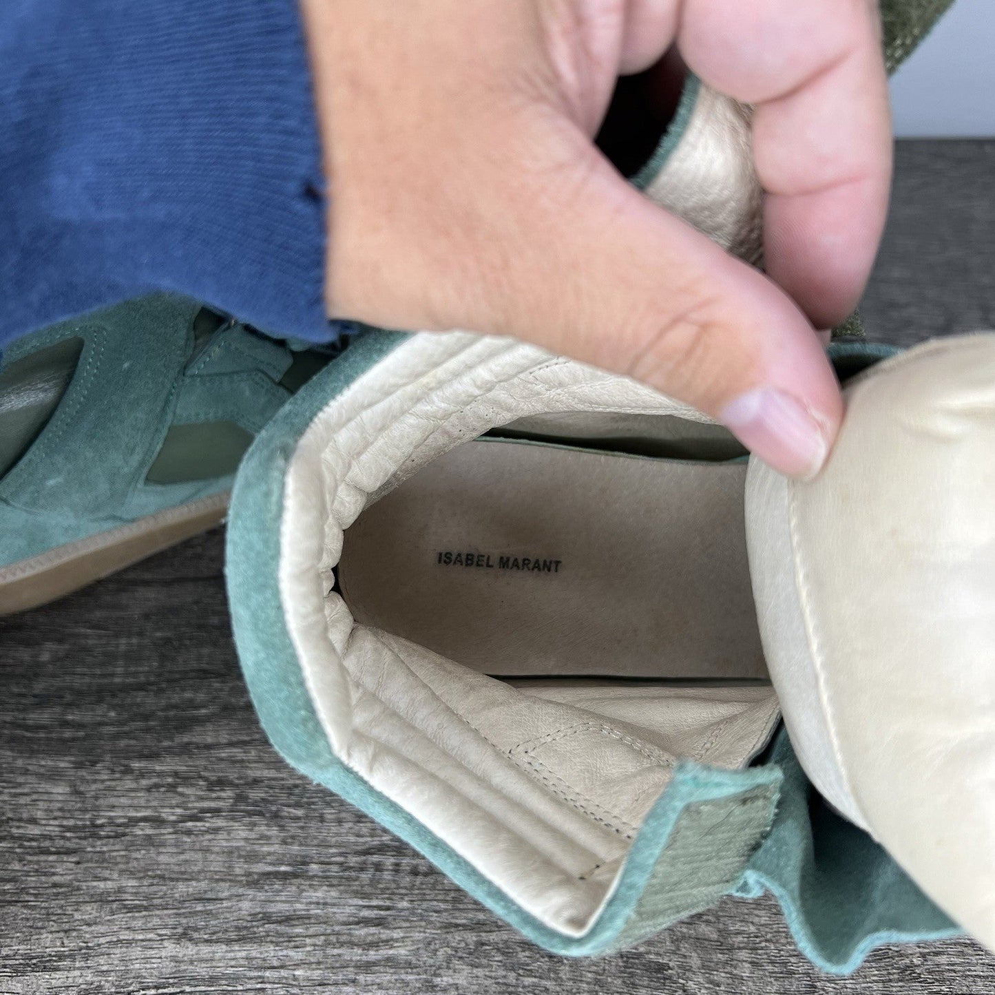 Vintage 2000s Isabel Marant Bekett Size EU40 Wedge Sneaker Used Green Gum Rare