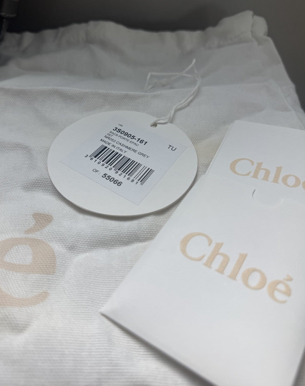 Authentic Chloé Marcie Medium Saddle Bag Cashmere Grey Leather Crossbody