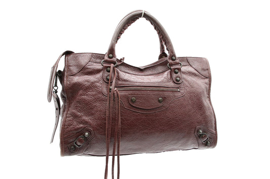 Balenciaga  Le City Medium Tote Bag - Dark Burgundy