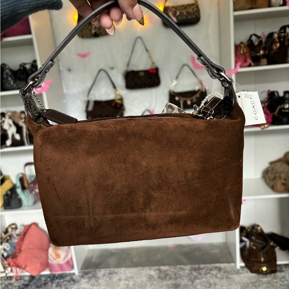 y2k coach suede pouch handbag
