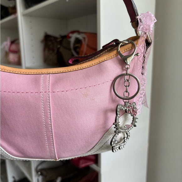 y2k coach hobo shoulder pink canvas 🎀
