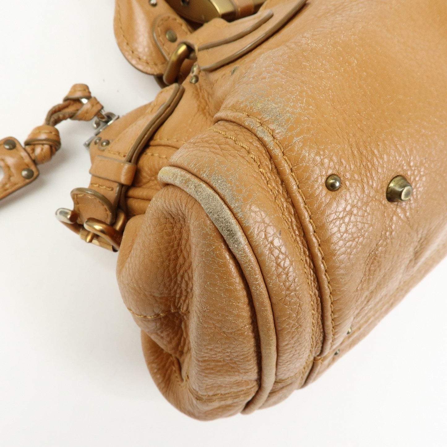 Chloe Paddington Medium Leather Hand Bag Shoulder Bag Brown Authentic Used F/S