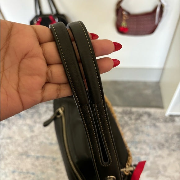 y2k coach black leather hampton shoulder bag 🍒