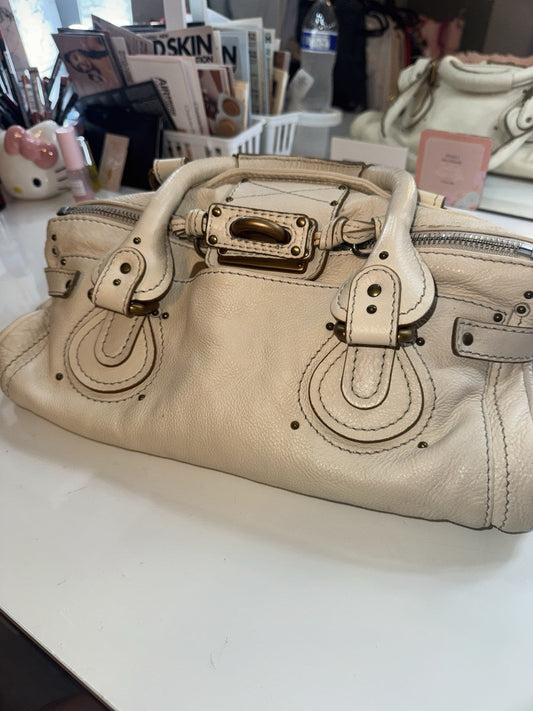 authentic Chloe paddington leather shoulder bag hand bag ivory ships quick 💨