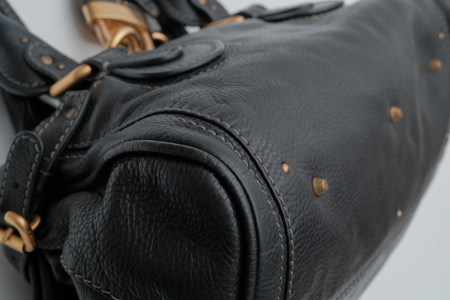 Chloe Paddington Hand Shoulder Bag Black Leather