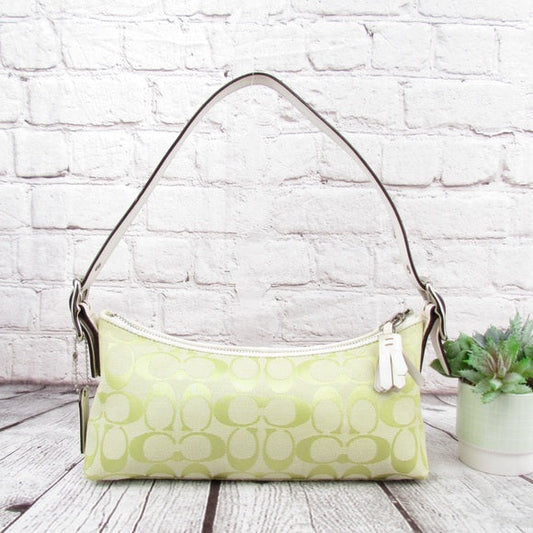 authentic coach y2k green baguette bag