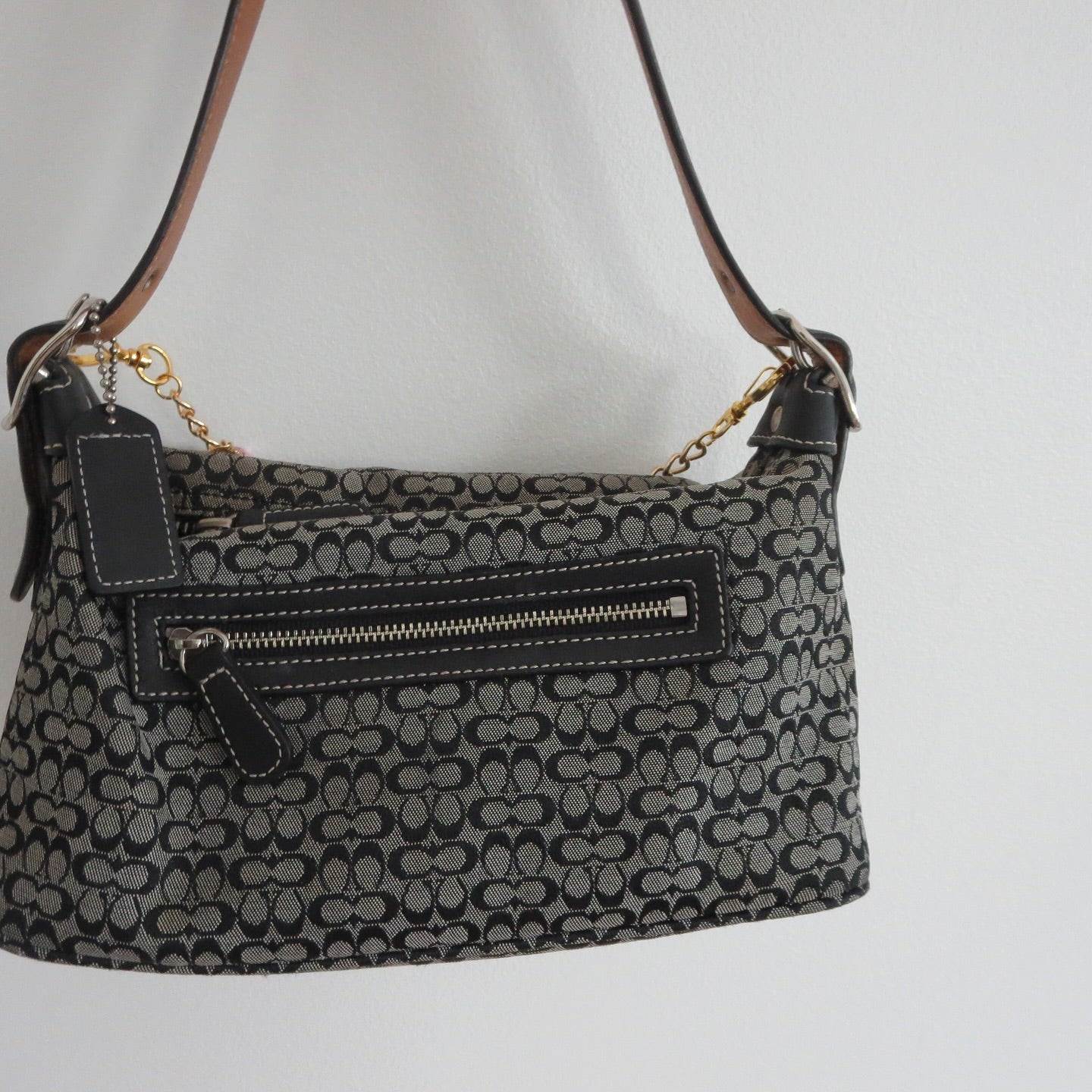 y2k coach black monogram bag