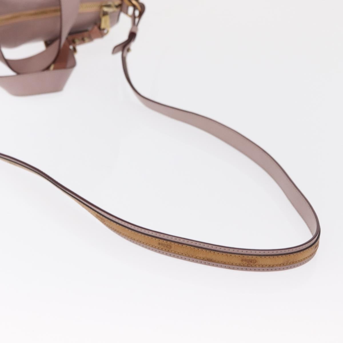 Chloe Sam Hand Bag Leather 2way Pink Gold 03 12 51 65 5811 Auth BA9509