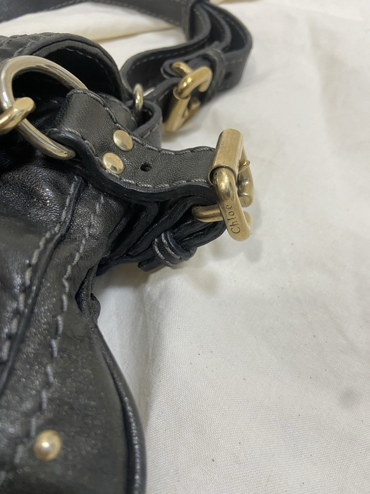 rare Chloe paddington small shoulder bag scandi bag dark khaki black