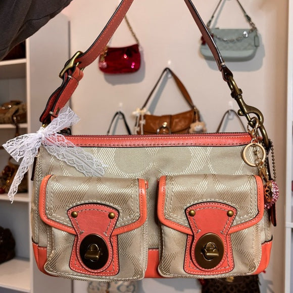 y2k coach legacy turnlock shoulder bag