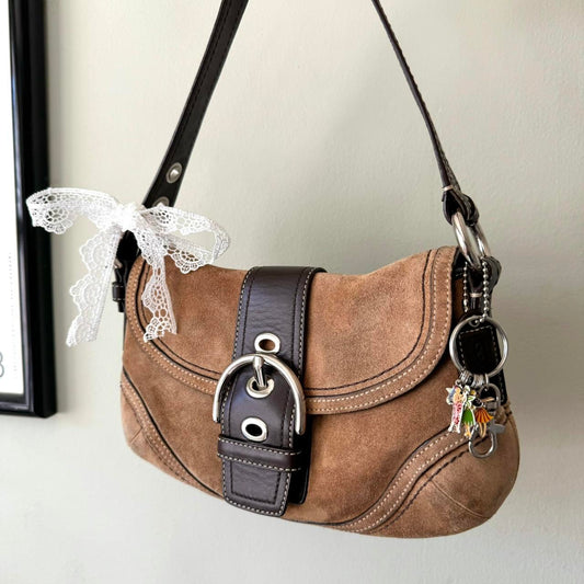 Vintage y2k tan suede coach soho shoulder bag!