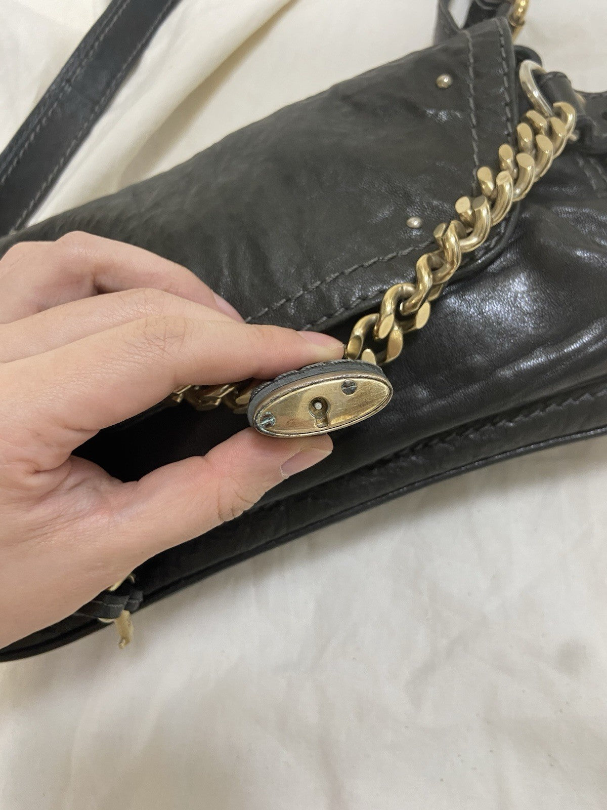 rare Chloe paddington small shoulder bag scandi bag dark khaki black