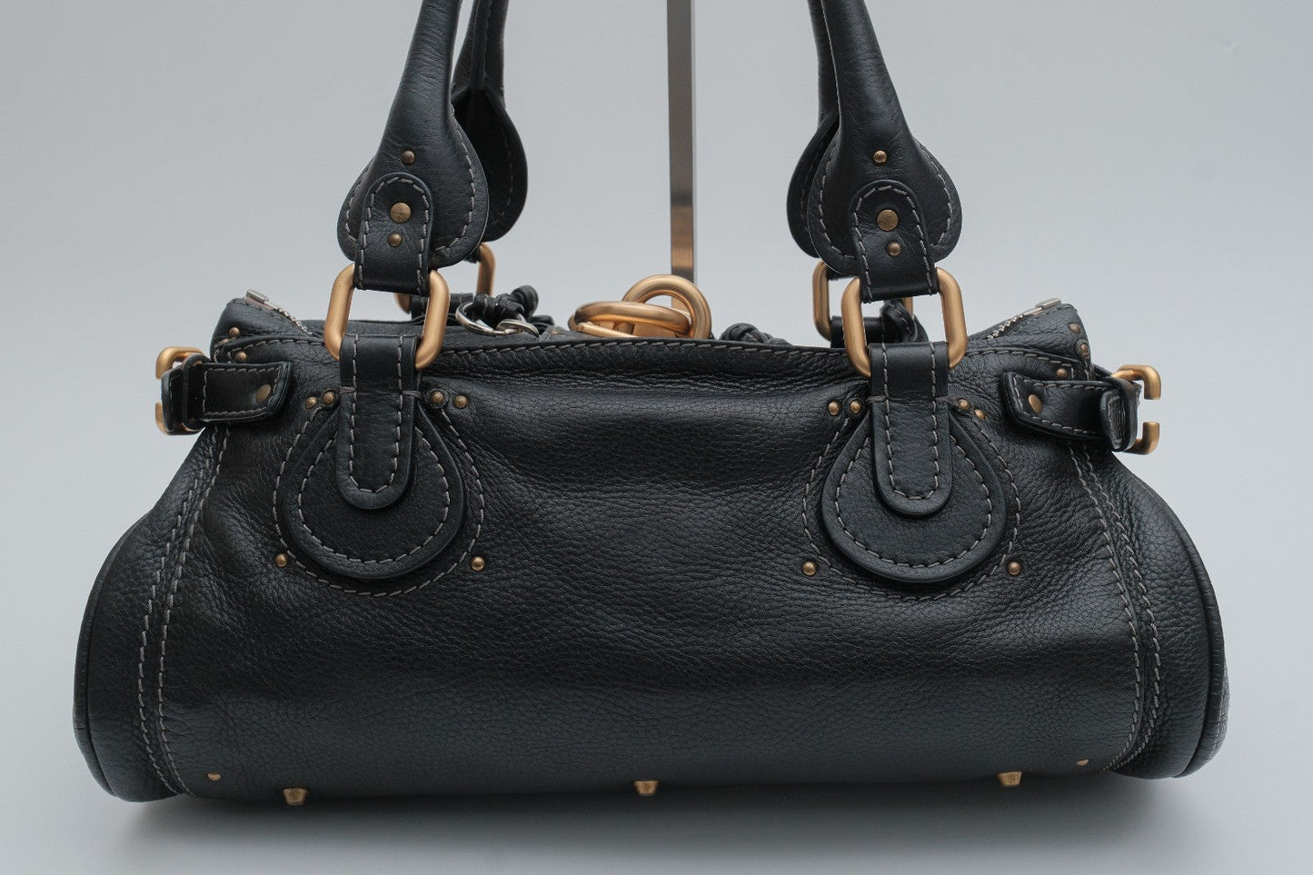 Chloe Paddington Hand Shoulder Bag Black Leather