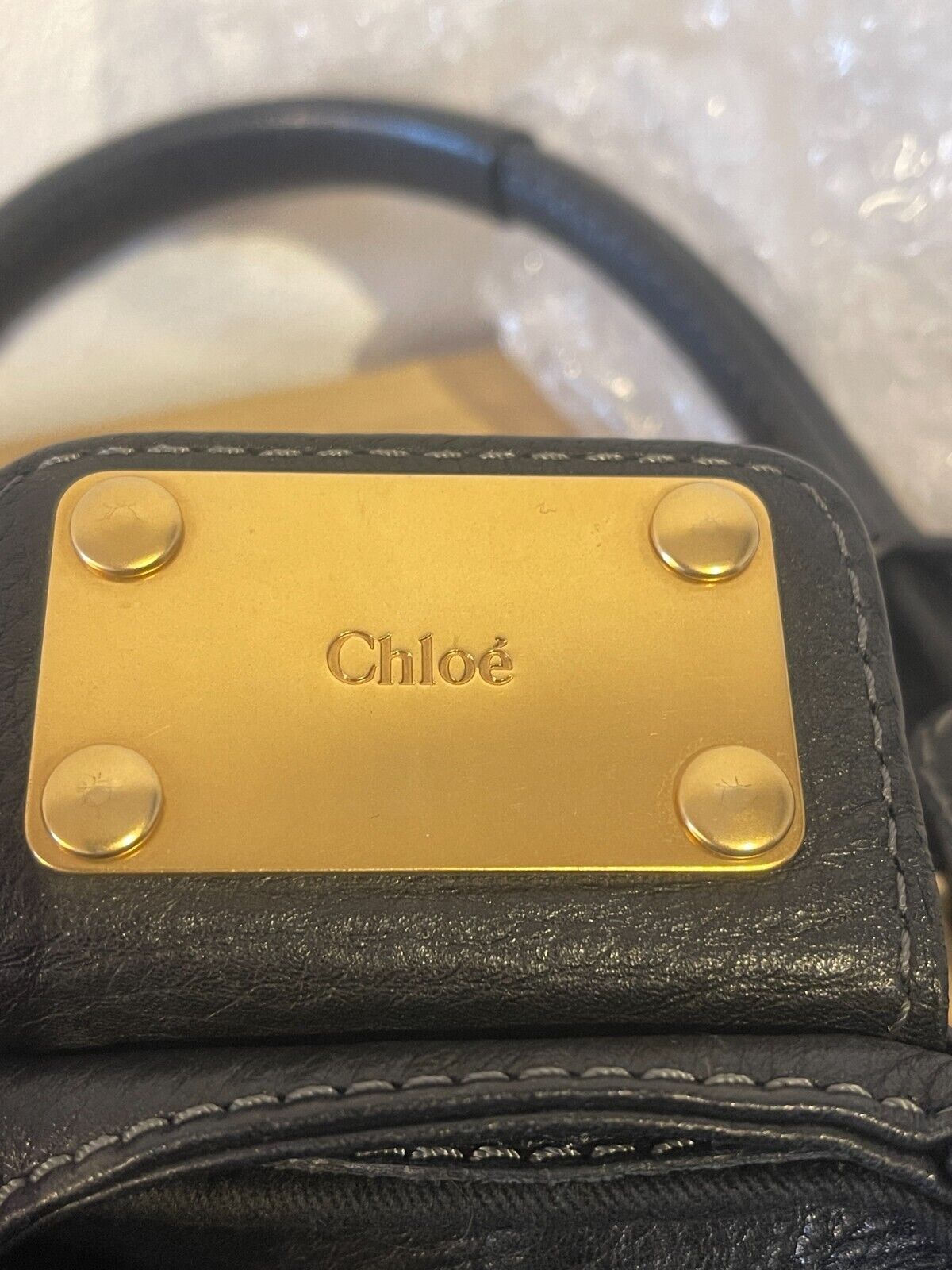 authentic Chloe paddington mini black padlock tote hand bag fast free shipping