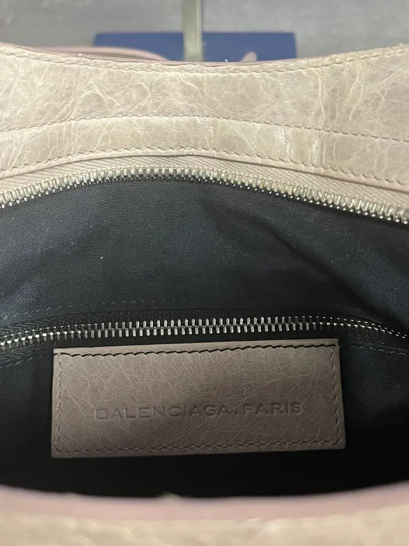 Authentic BALENCIAGA City Pink beige Leather Shoulder Bag Handbag 2 way Y2K GOOD