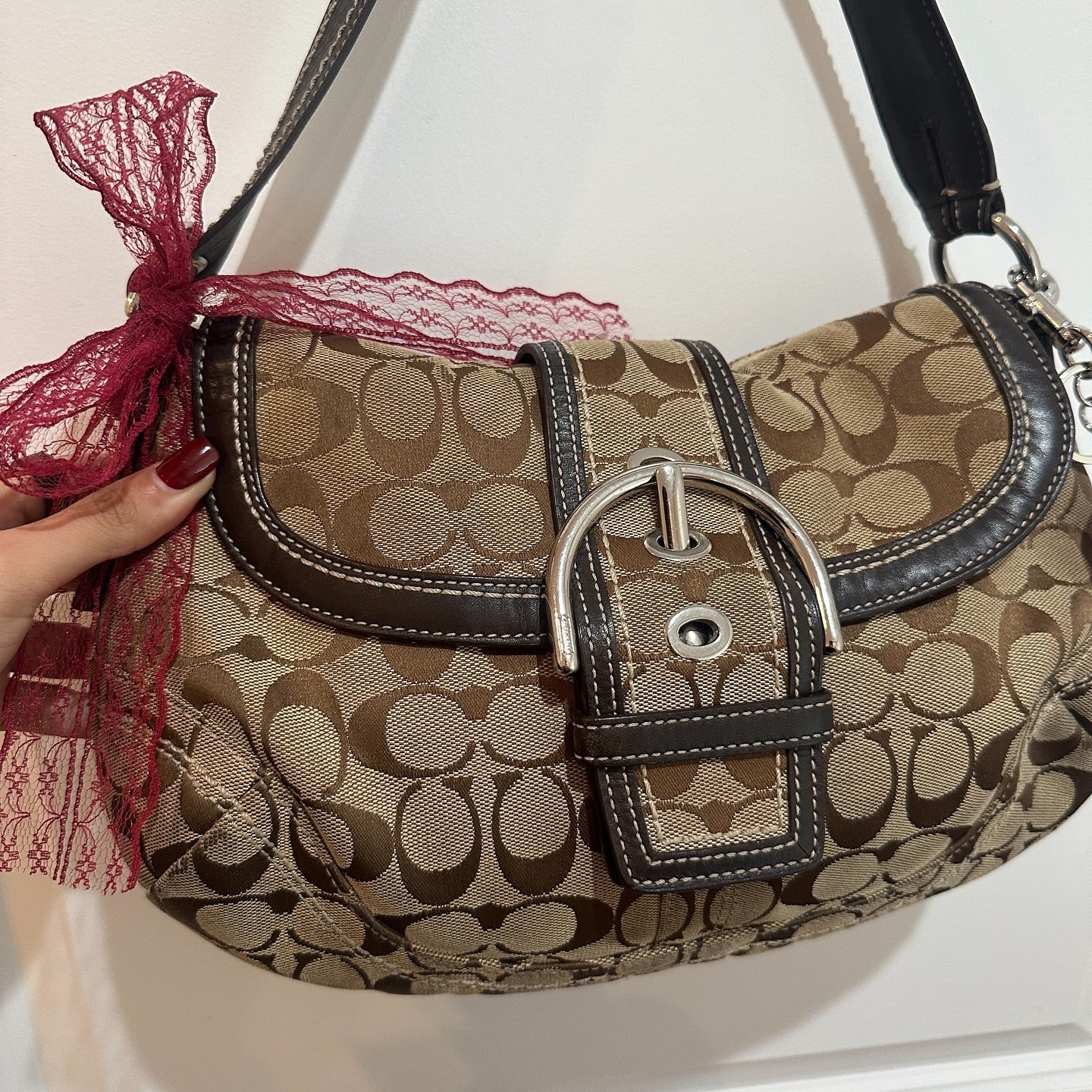 y2k coach brown monogram big soho bag 1