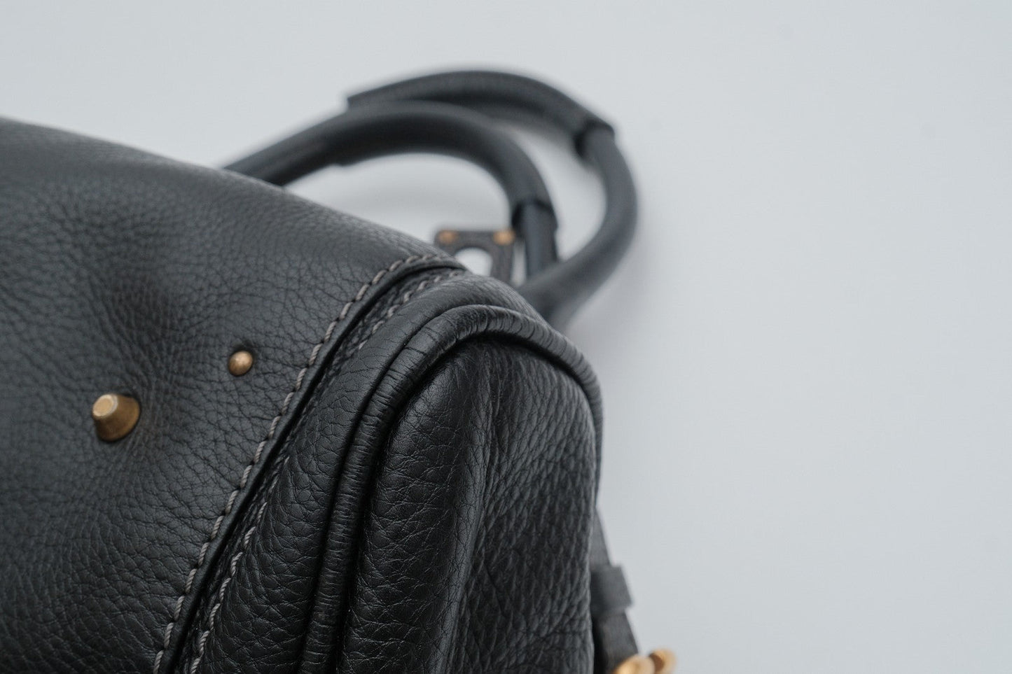 Chloe Paddington Hand Shoulder Bag Black Leather