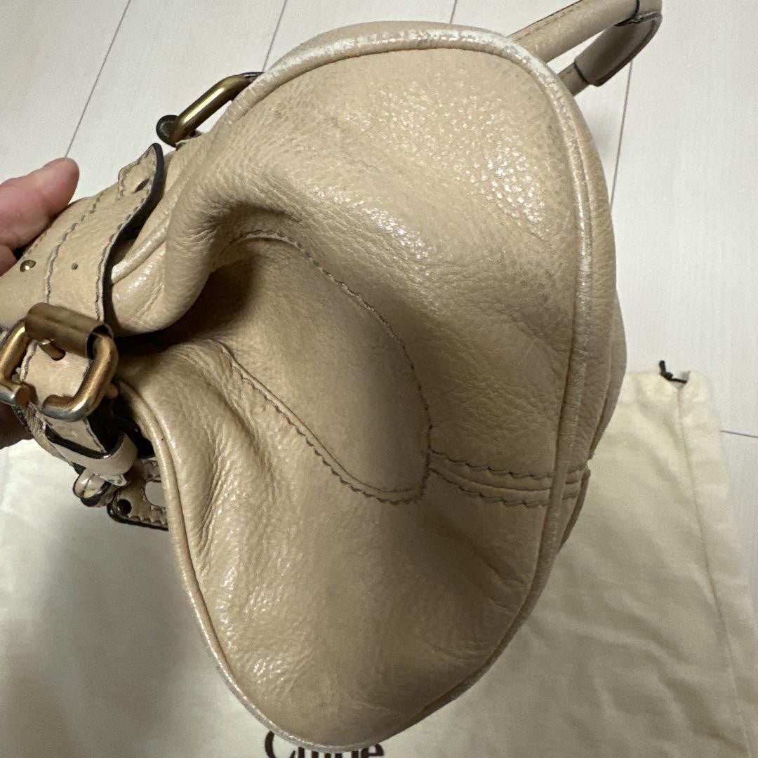 Chloe paddington shoulder bag handbag padlock key leather beige