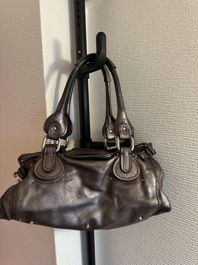 Chloe paddington handbag shoulder bag padlock key metallic leather