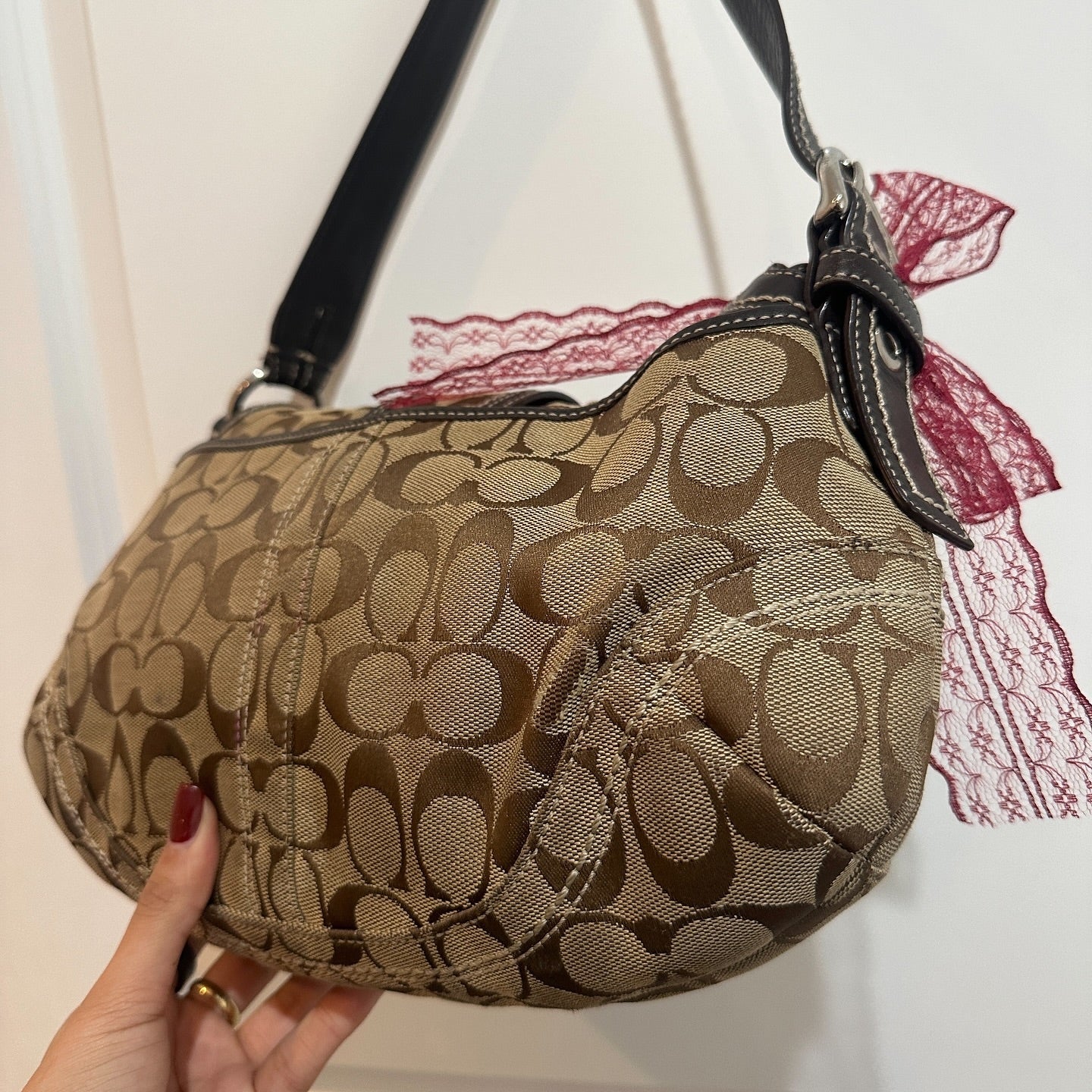 y2k coach brown monogram big soho bag 1