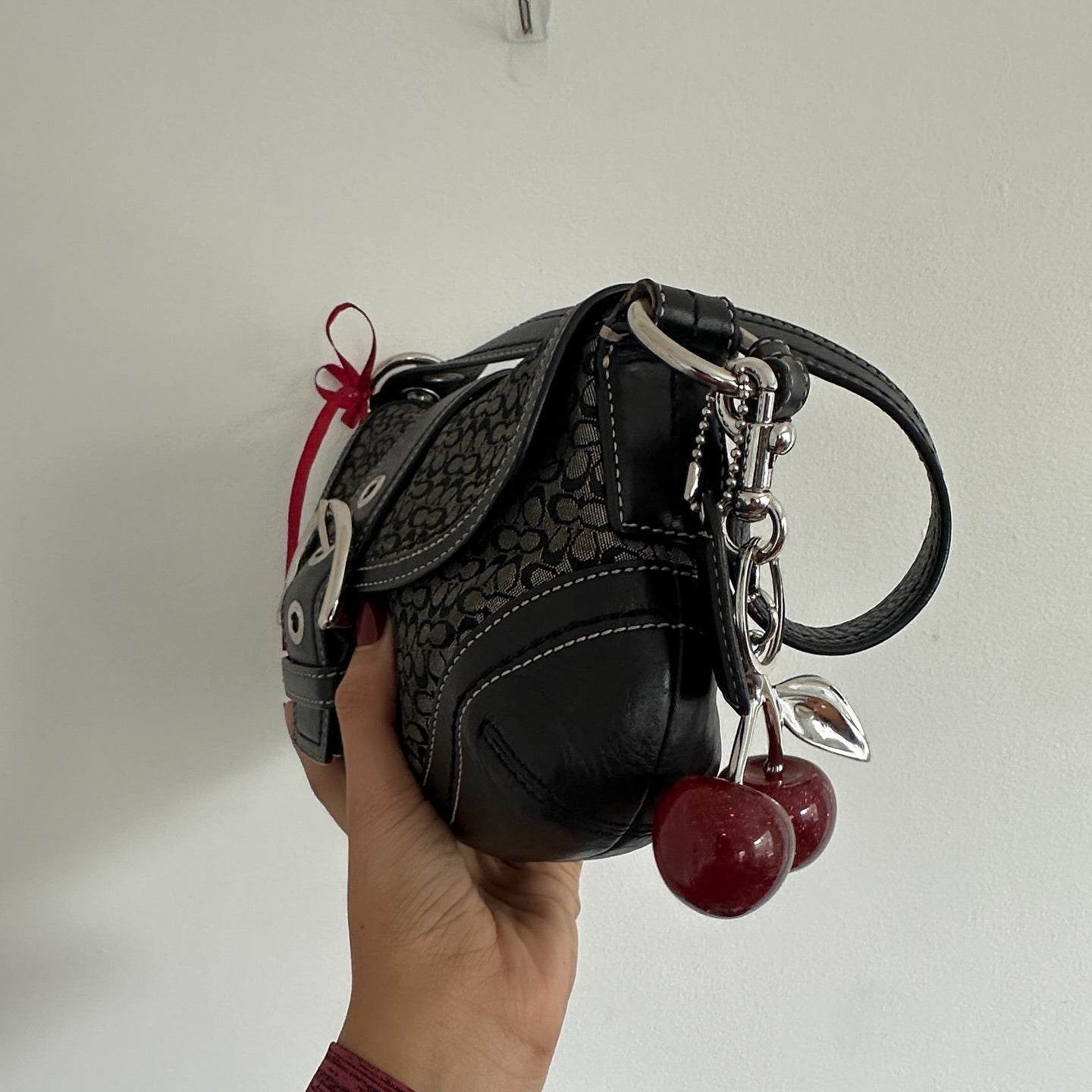 y2k coach black monogram mini soho bag