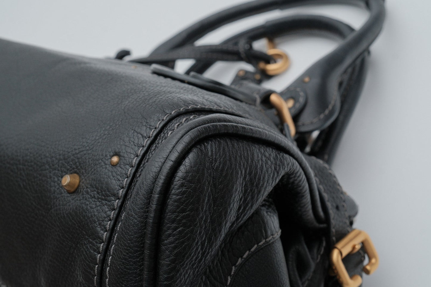 Chloe Paddington Hand Shoulder Bag Black Leather