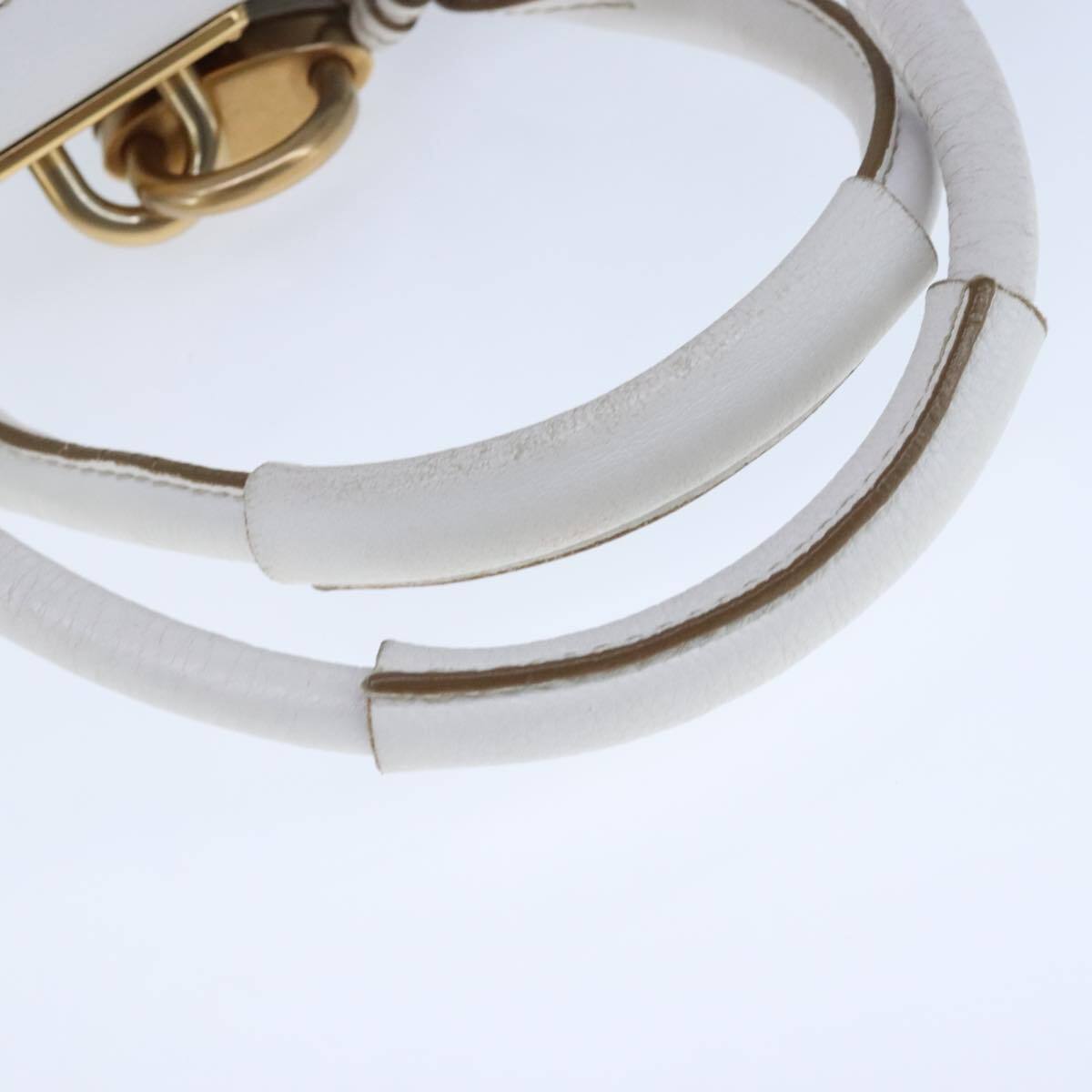 Chloe paddington hand bag leather white gold silver auth am7275