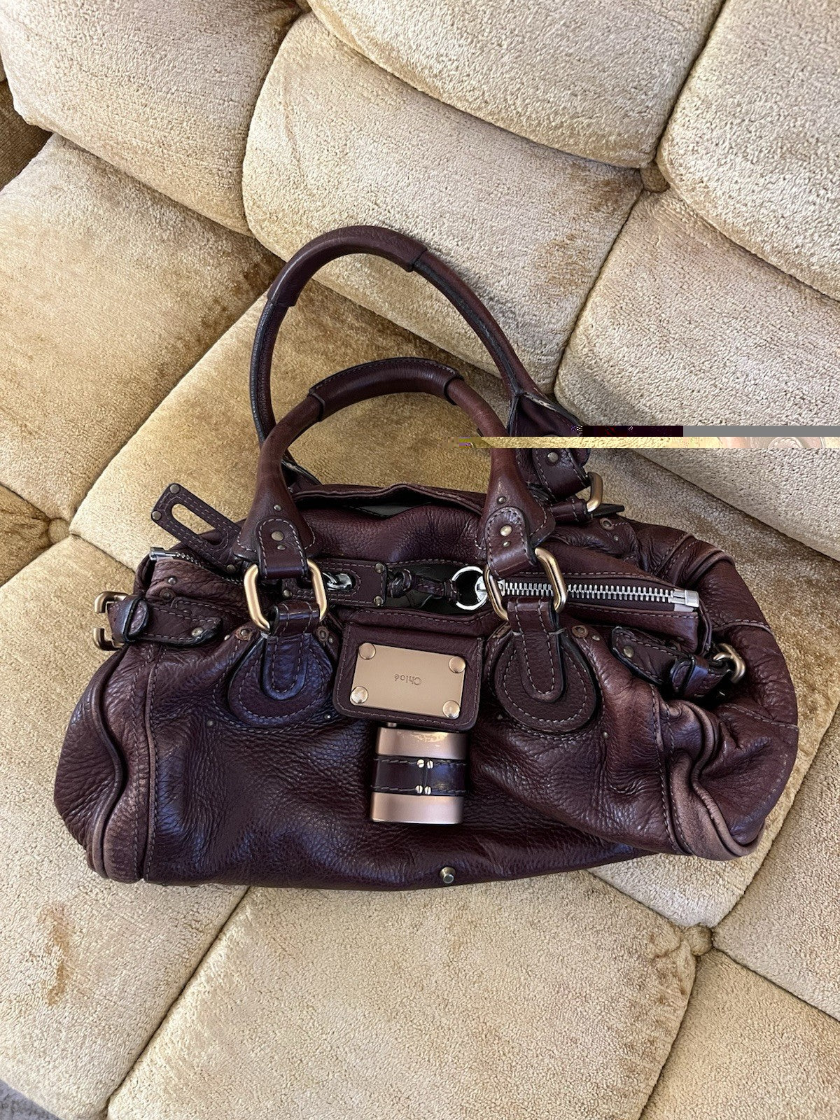 Chloe Paddington Leather Handbag Vintage Chocolate Brown