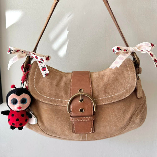 Vintage Y2K Coach tan suede leather soho bag!