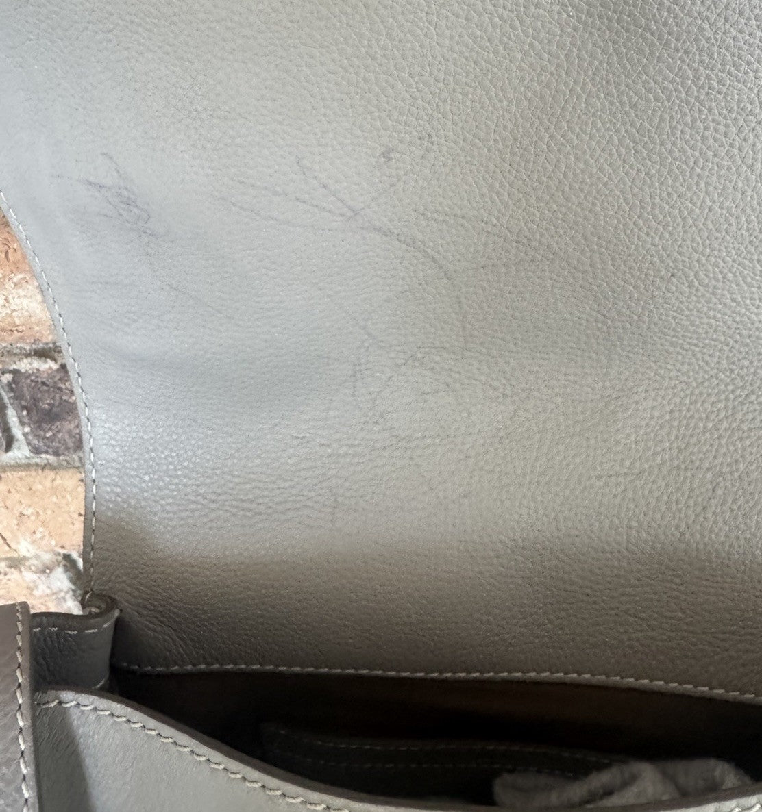 Authentic Chloé Marcie Medium Saddle Bag Cashmere Grey Leather Crossbody