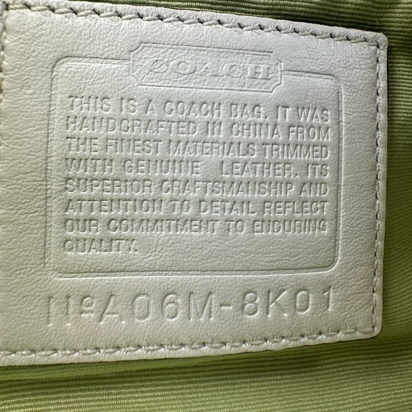 authentic coach y2k green baguette bag