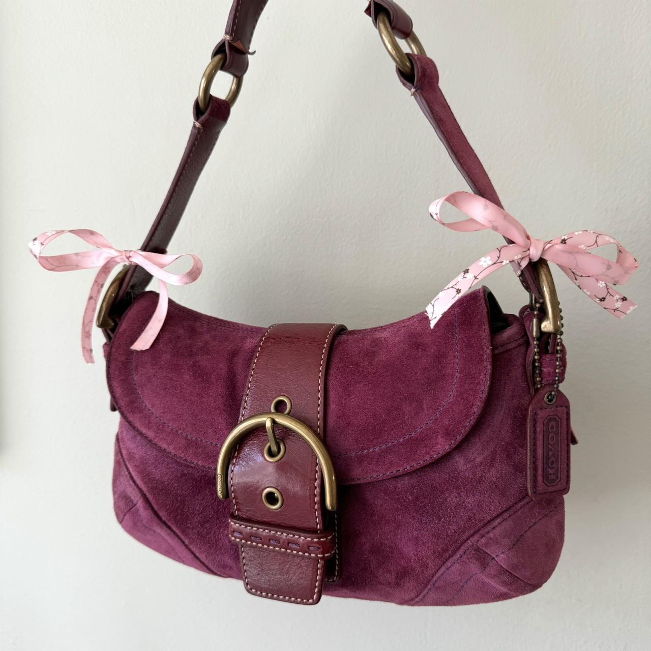 Vintage rare Y2K Coach Purple Suede Soho buckle shoulder bag!