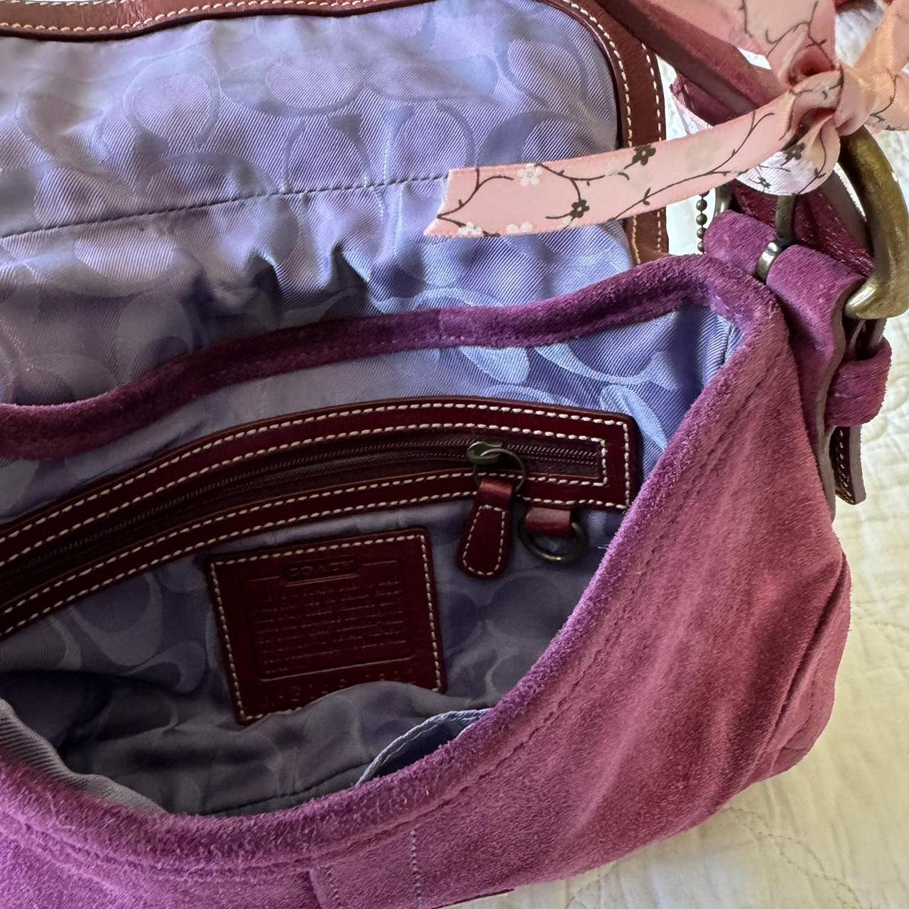 Vintage rare Y2K Coach Purple Suede Soho buckle shoulder bag!