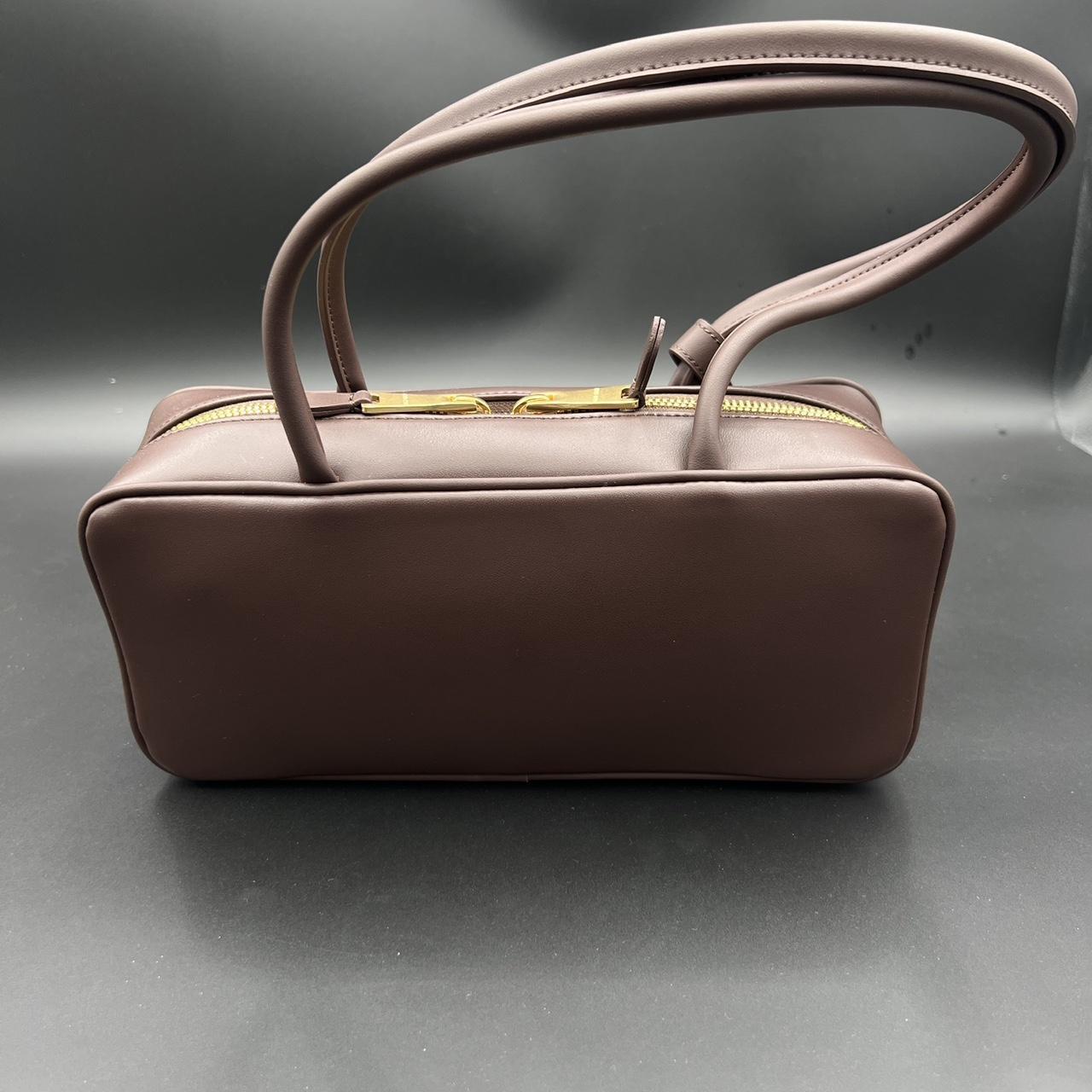 Brown leather Miu Miu bag with gold hardware