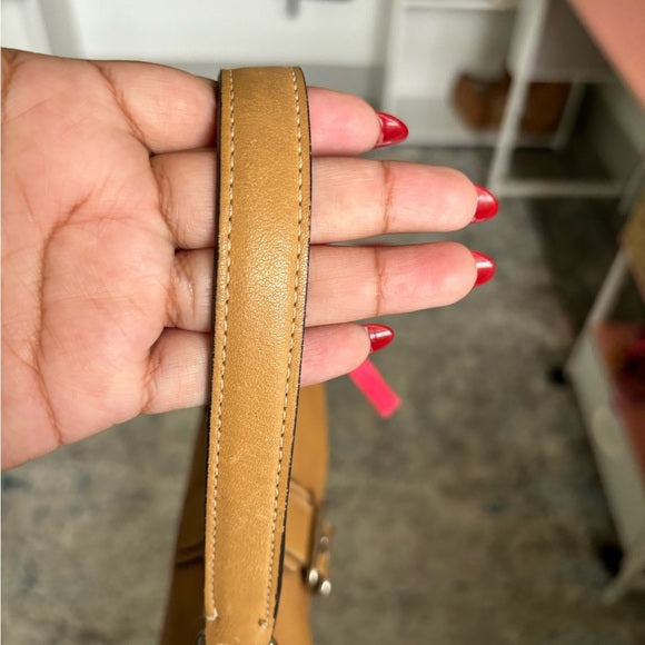 y2k coach demi buckle tan leather bag 🍒