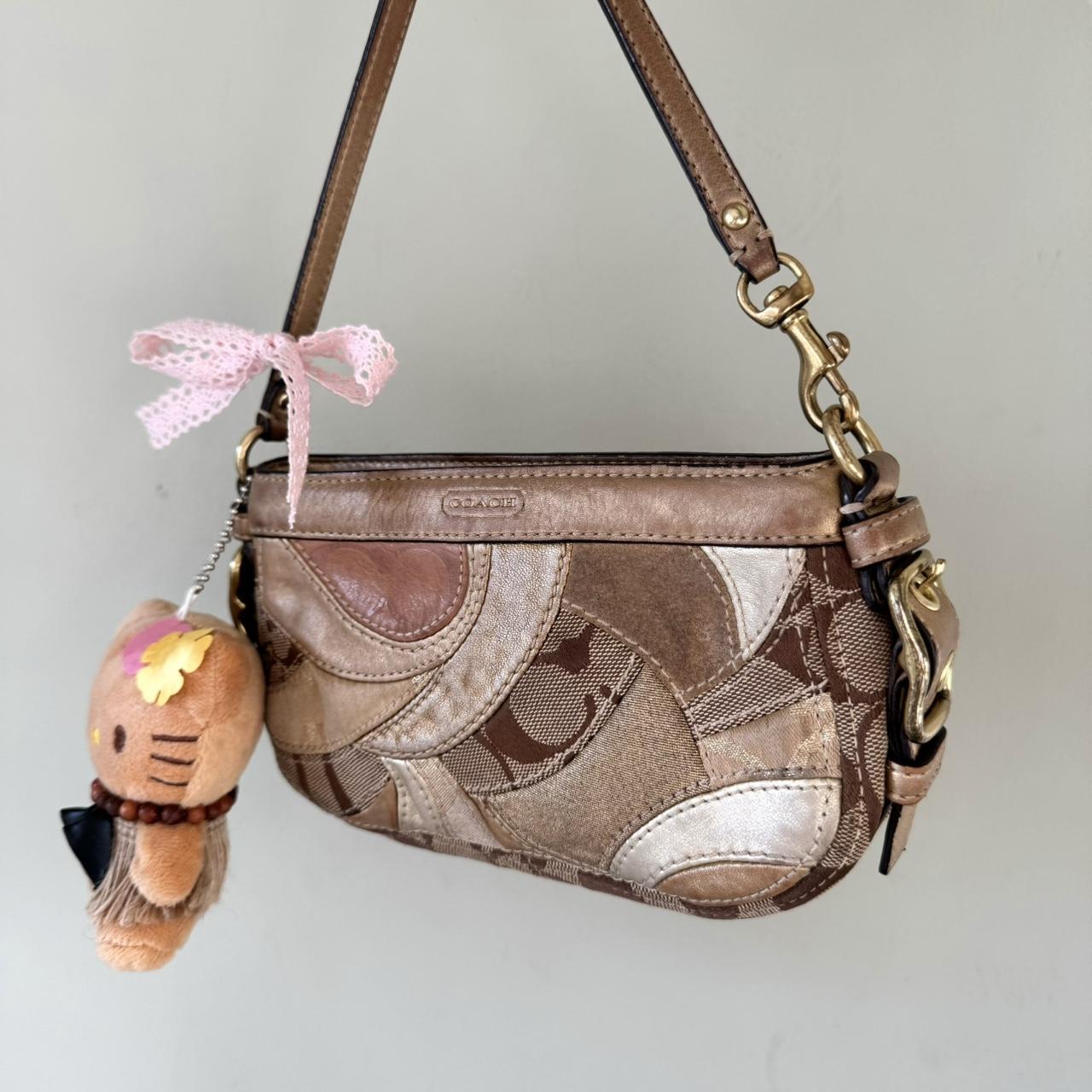 Vintage Y2K Coach gold metallic mini patchwork bag!