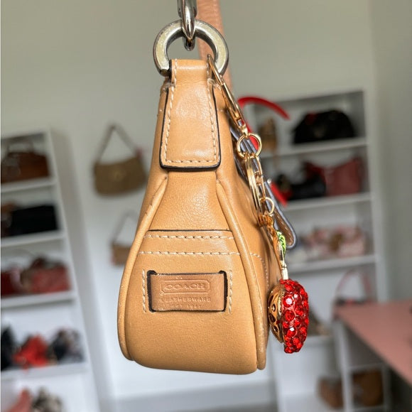 y2k coach demi buckle tan leather bag 🍒