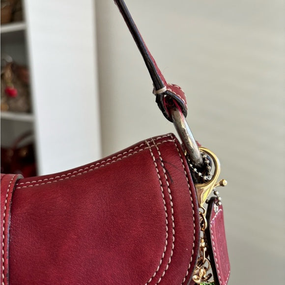 vintage coach soho cherry red leather