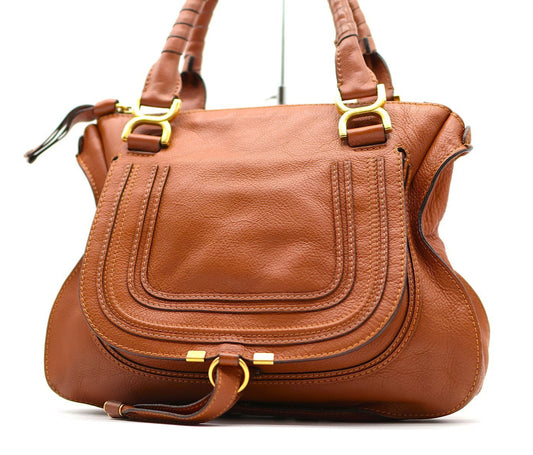 Chloe Marcie Hand Bag Brown Authentic