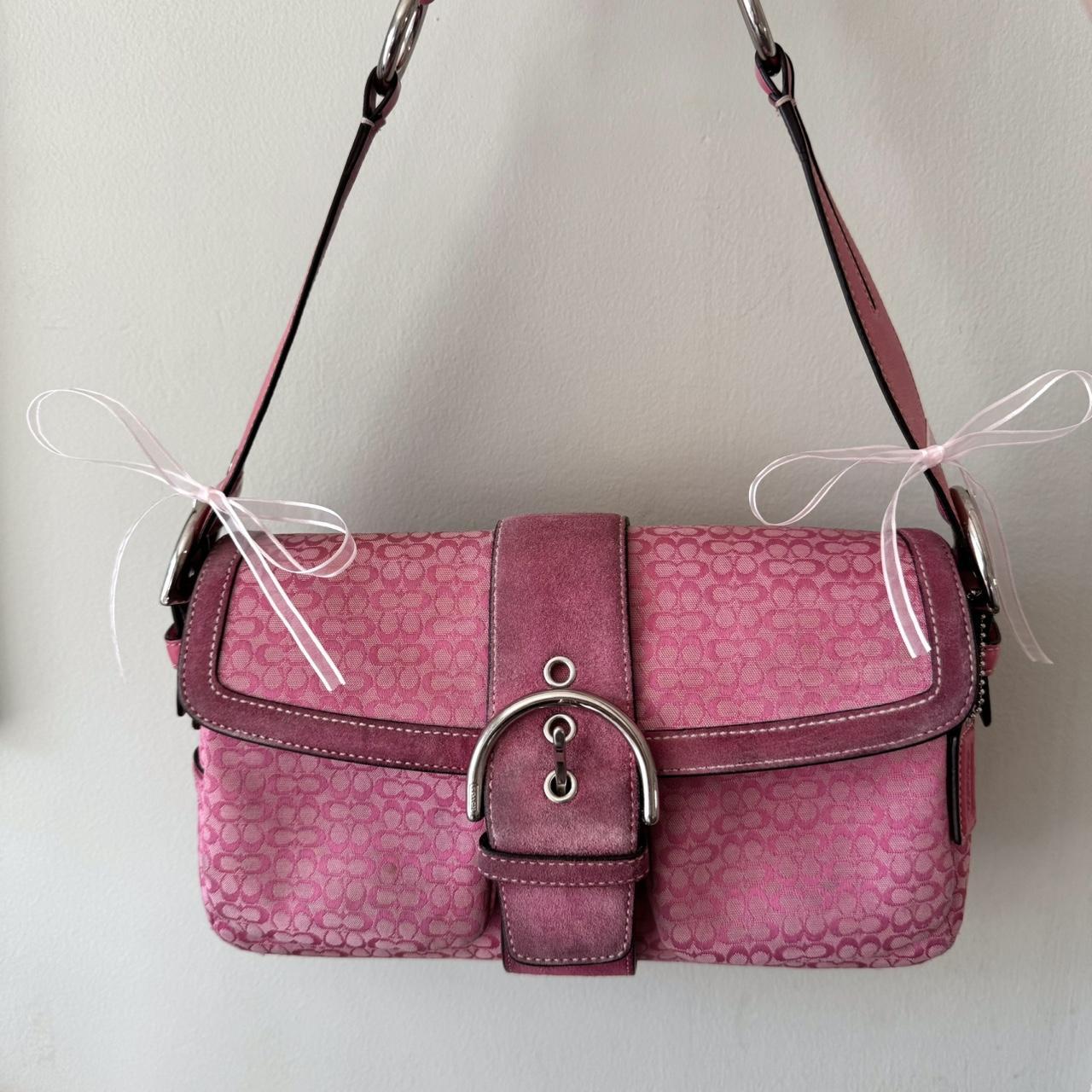 Vintage Y2K Pink Coach jacquard soho buckle bag!