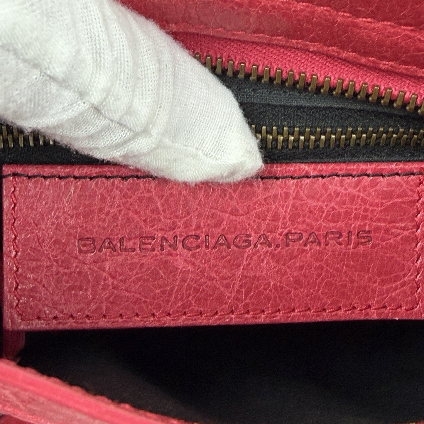 Auth Balenciaga Classic Mini City Pinkish red 2-Way Shoulder/Hand Bag z39