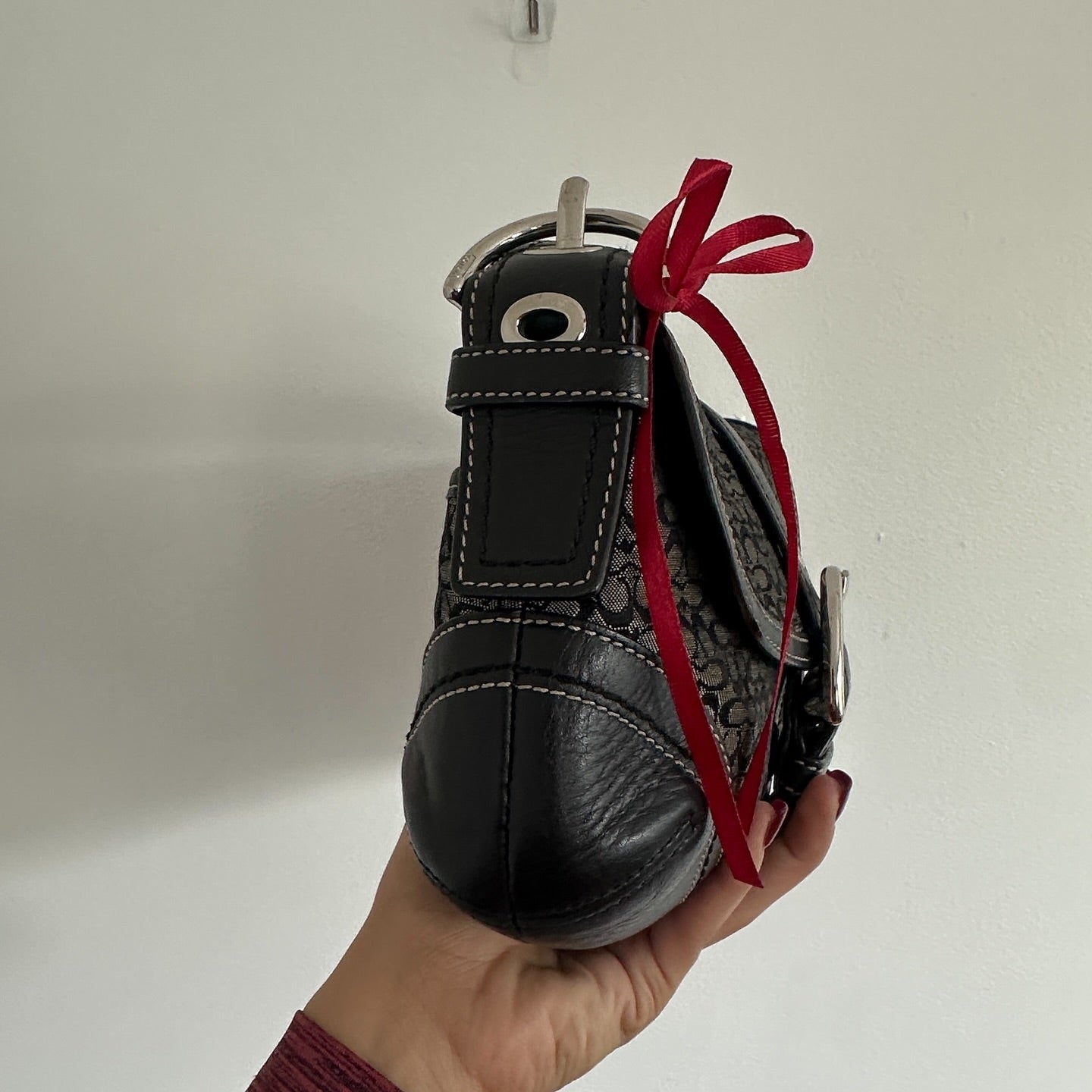 y2k coach black monogram mini soho bag