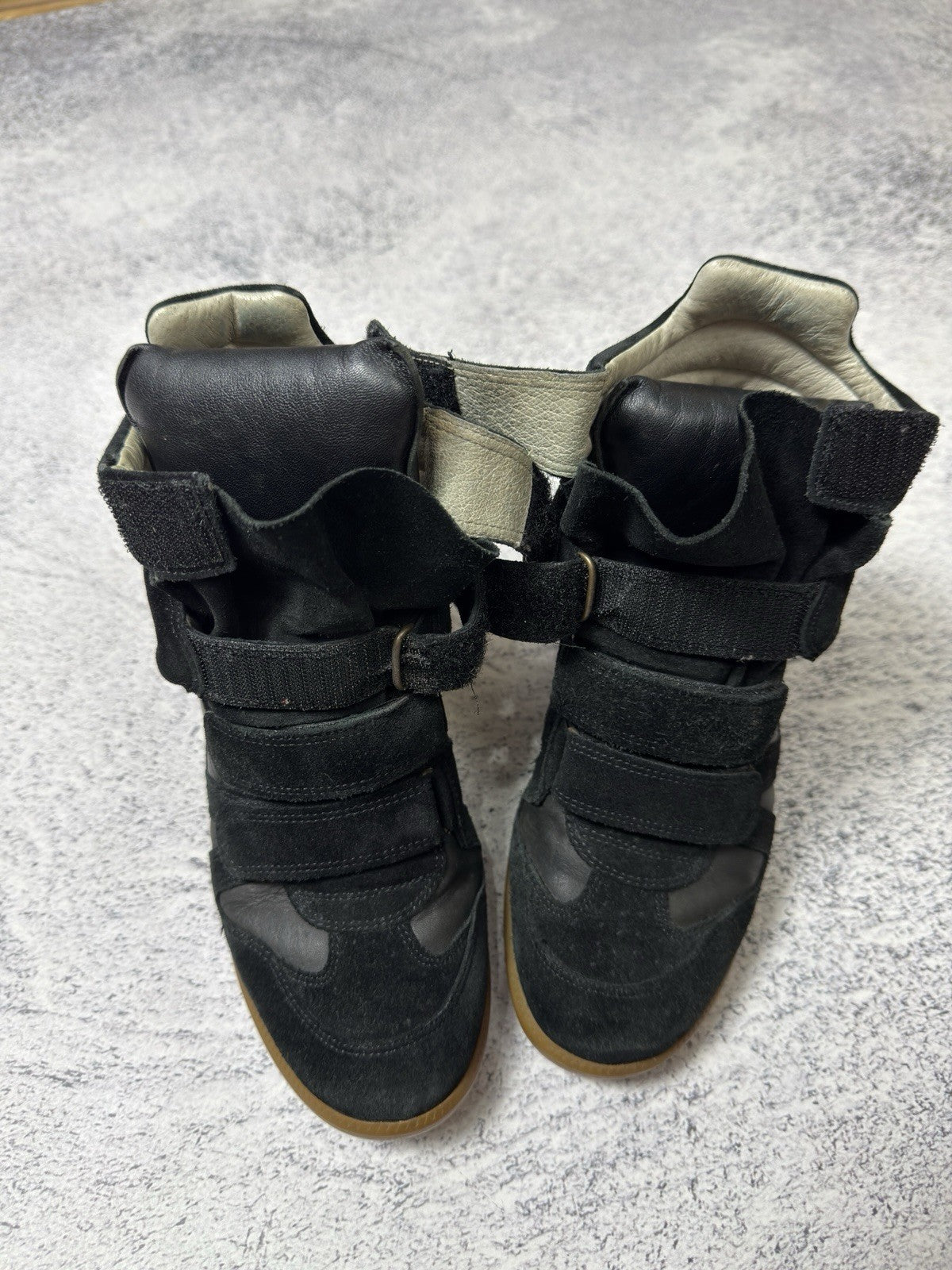 Isabel Marant Beckett Black Suede High Sneakers Basket Shoes Size 38