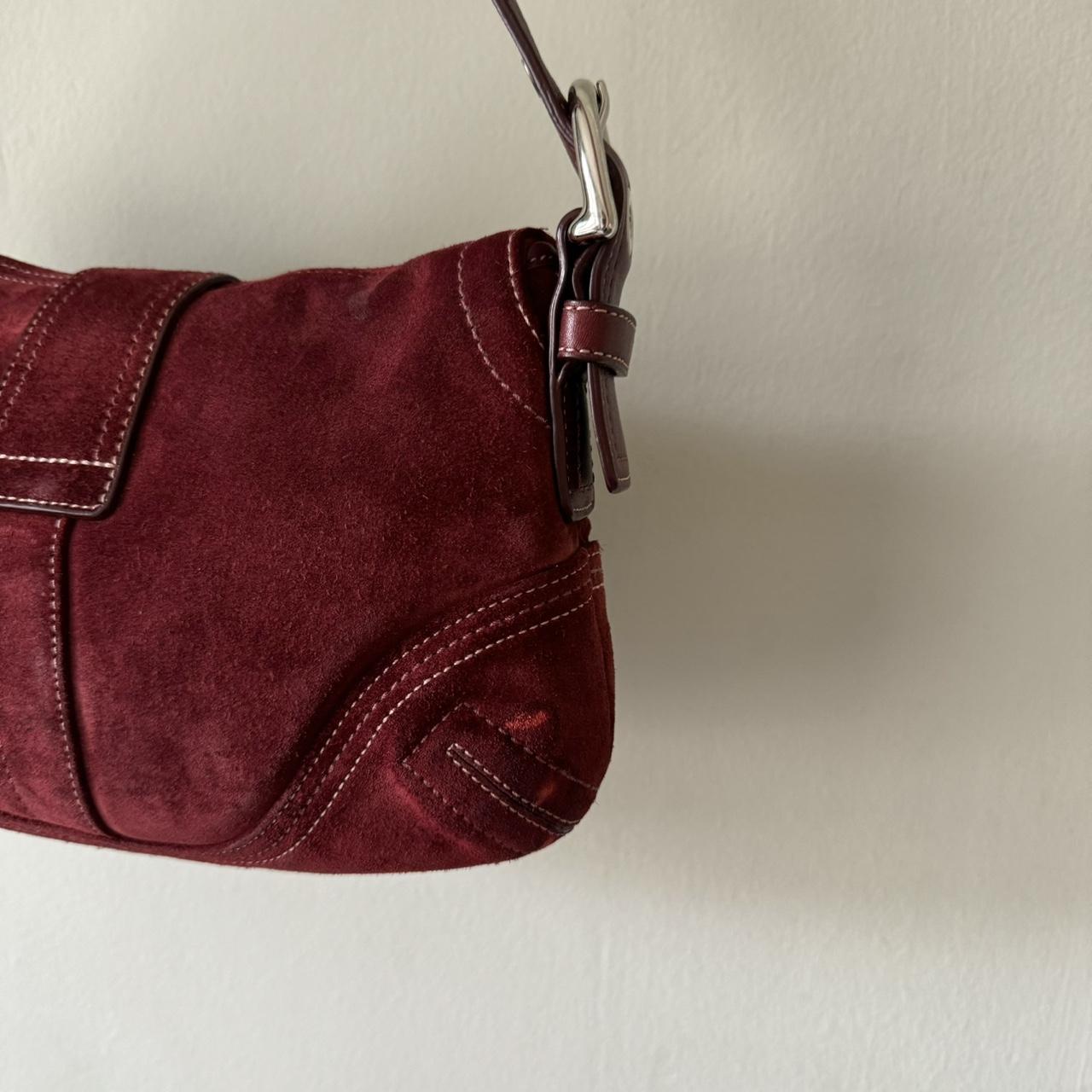 Vintage Y2K Coach rare red suede soho shoulder bag!