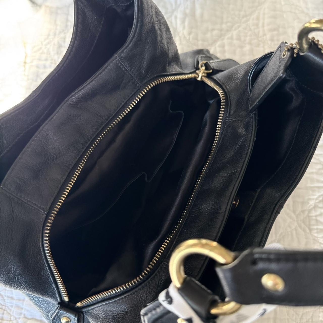 Vintage 90s Coach Campbell black leather shoulder bag!
